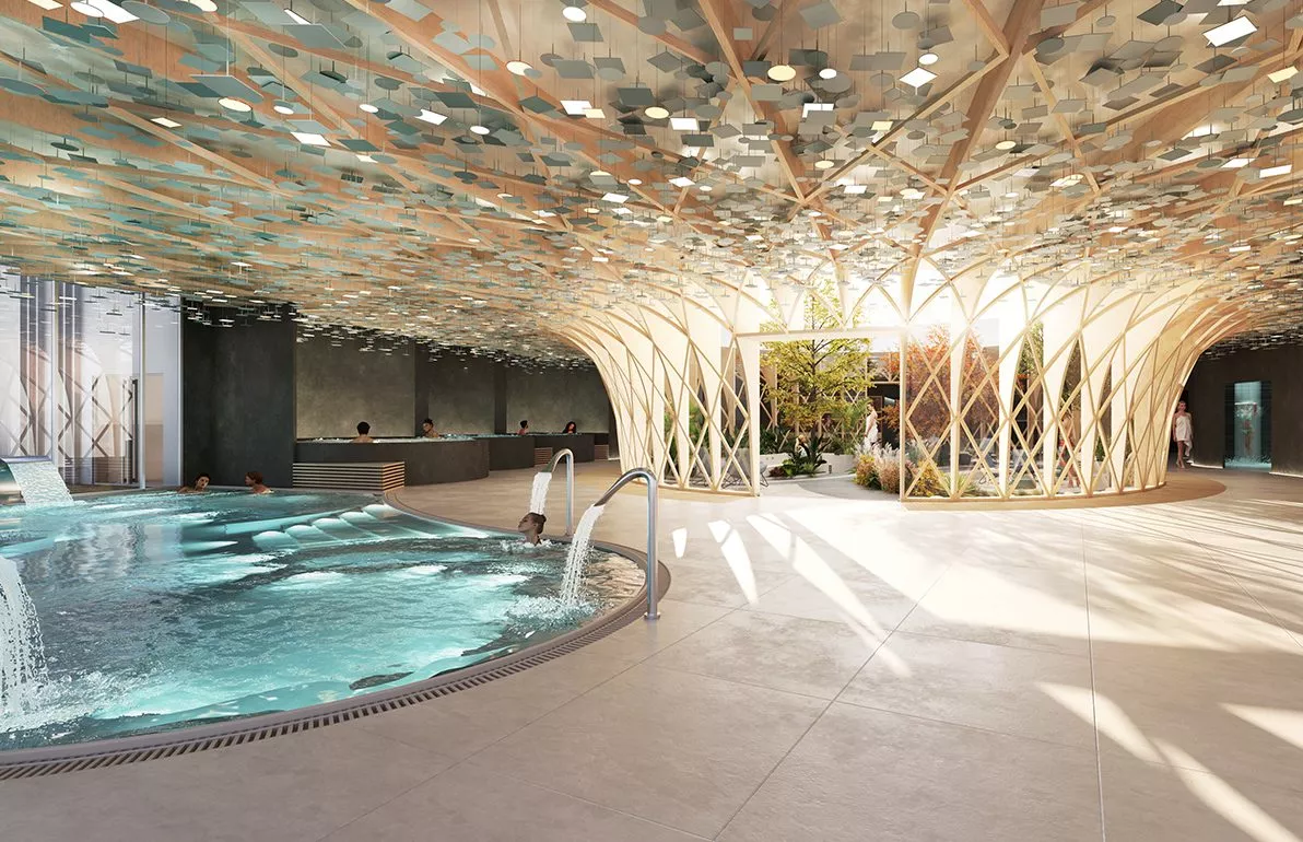 Centre aqualudique La Canopée Roanne – Ingénierie bois/métal NORMA