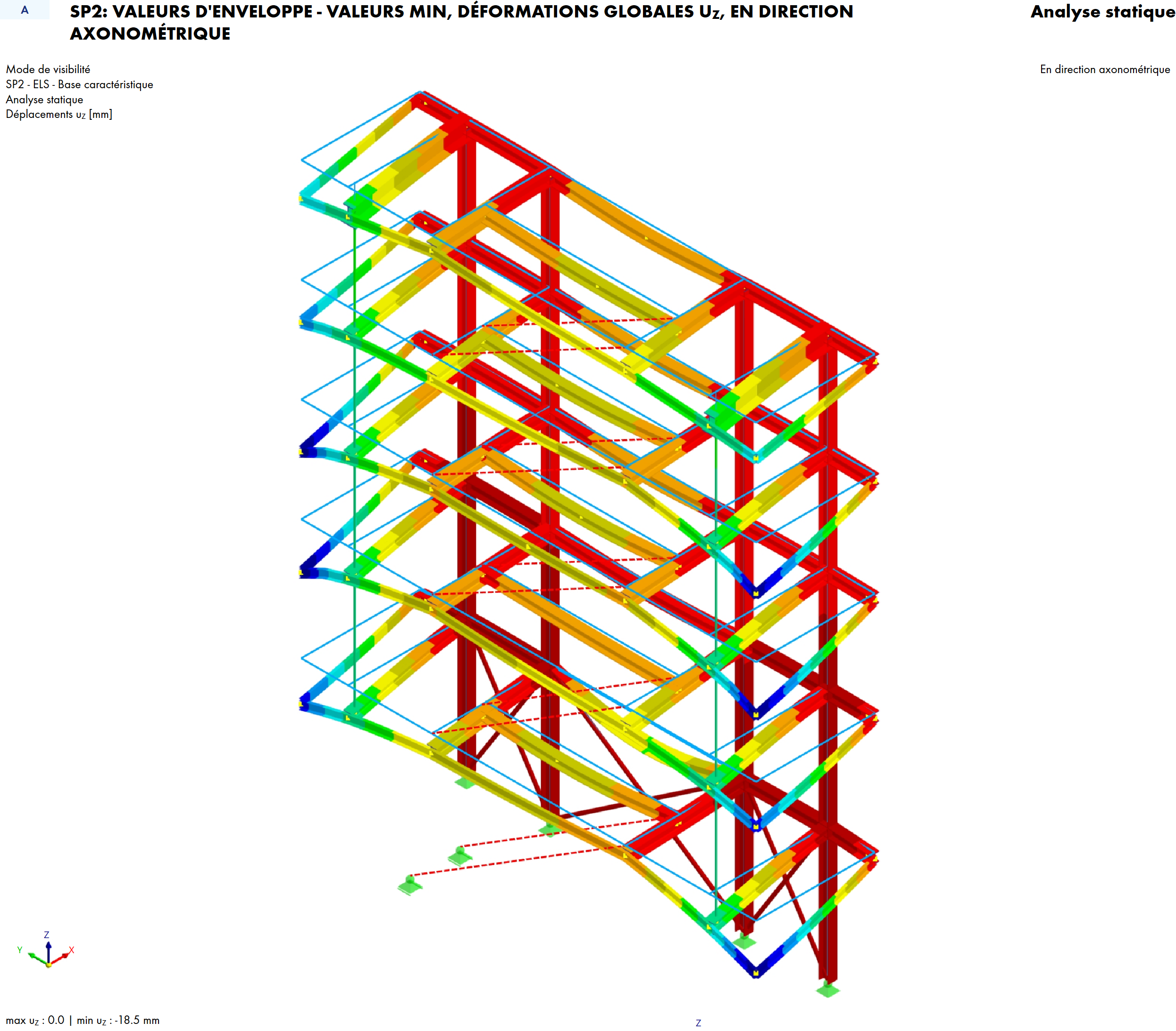Vue modèle_RFEM6_déformations_escalier ouest_0